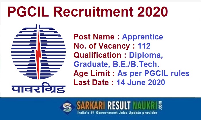PGCIL Apprentice Recruitment 2020