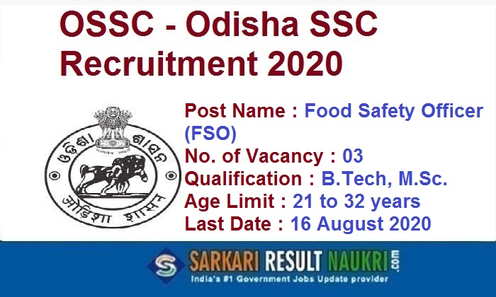 OSSC FSO Recruitment 2020