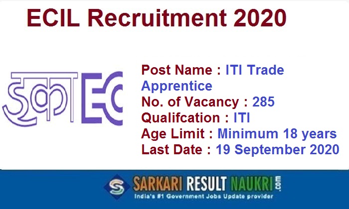ECIL ITI Trade Apprentice Recruitment 2020
