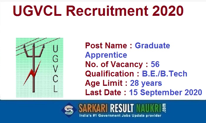 UGVCL Graduate Apprentice Recruitment 2020